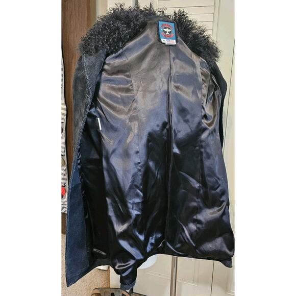 Vintage suede 3/4 Penny Lane jacket fur collar wester concho fringe Made In USA - Picture 8 of 10